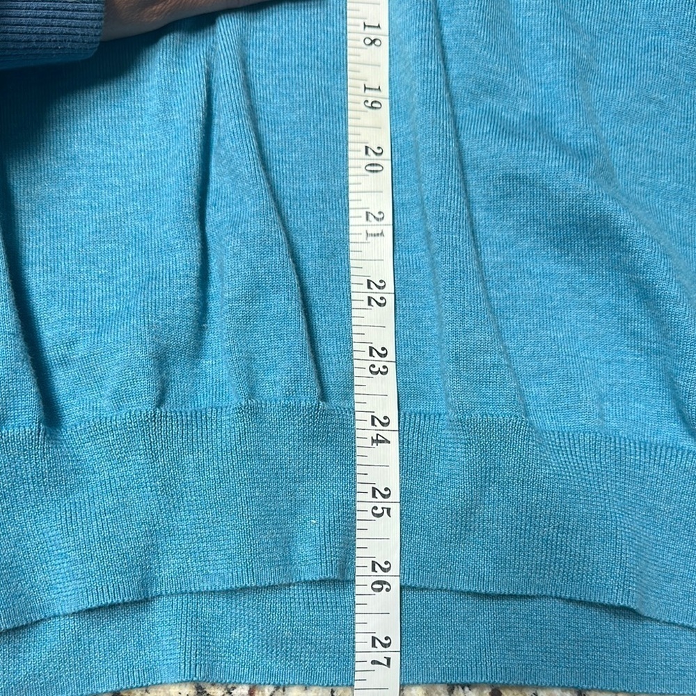 Brooks Brothers 100% Supima Cotton Sweater Teal Blue Mens XL Natural Fibers - Picture 7 of 8